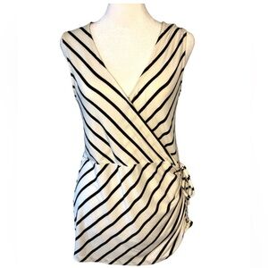 Banana Republic Striped Sleeveless Wrap Top